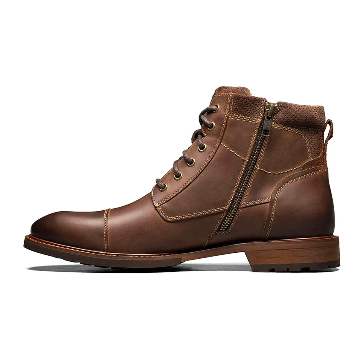 Florsheim Lodge Cap Toe Lace Up Boot (Men) - Brown Crazy Horse Boots - Fashion - Ankle Boot - The Heel Shoe Fitters