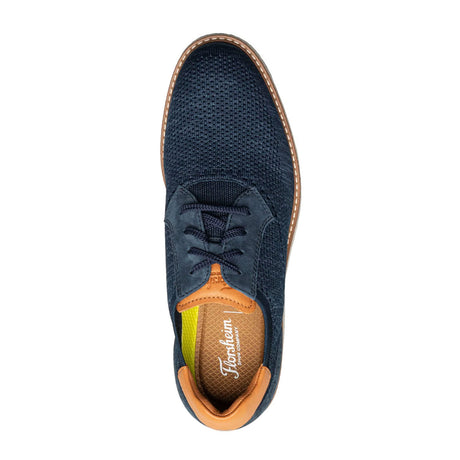 Florsheim Vibe Knit Plain Toe Oxford (Men) - Navy Knit/Nubuck with White Sole Dress-Casual - Oxfords - The Heel Shoe Fitters