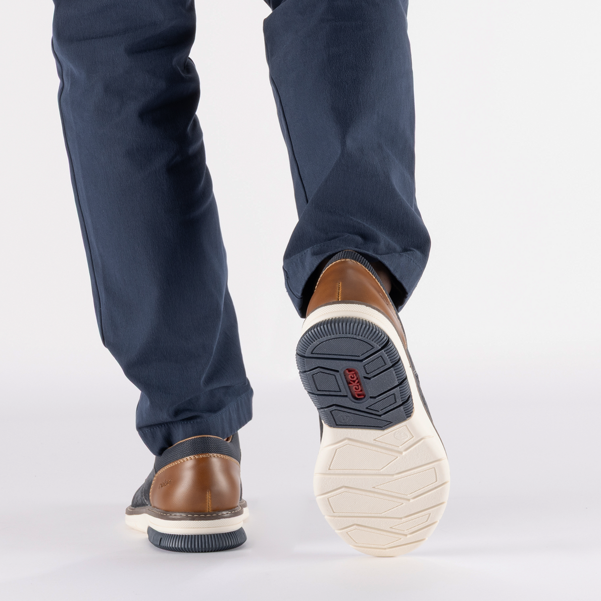 Rieker Dustin 25 Loafer (Men) - Kobalt/Amaretto/Ozean Dress-Casual - Loafer - The Heel Shoe Fitters