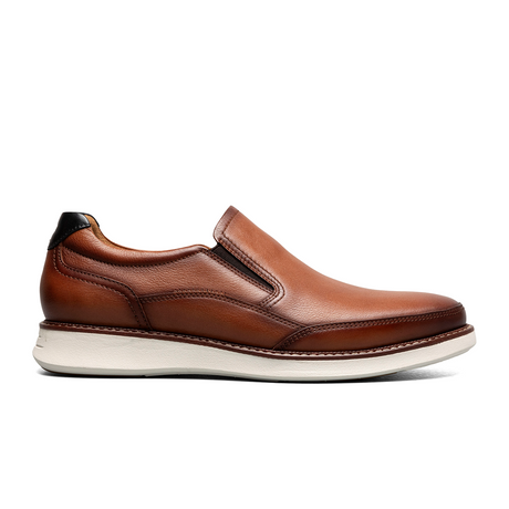 Florsheim Launch Moc Toe Slip On (Men) - Cognac/Navy Smooths/White Sole Dress-Casual - Slip On - The Heel Shoe Fitters