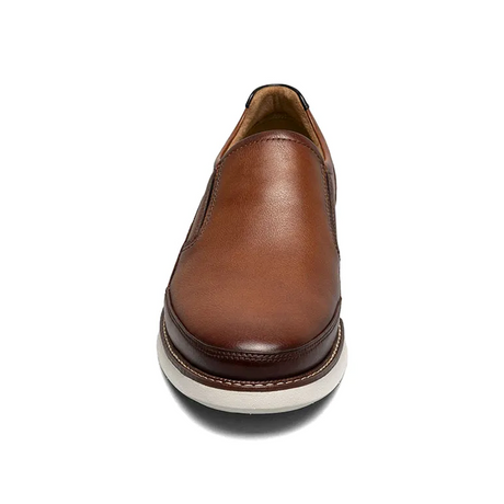 Florsheim Launch Moc Toe Slip On (Men) - Cognac/Navy Smooths/White Sole Dress-Casual - Slip On - The Heel Shoe Fitters