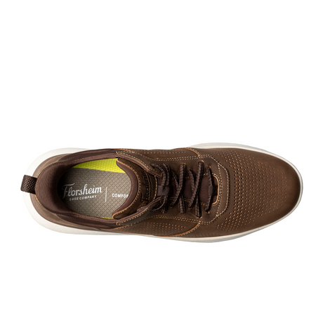 Florsheim Fleet Perf Toe Elastic Lace Sneaker (Men) - Brown Dress-Casual - Slip On - The Heel Shoe Fitters