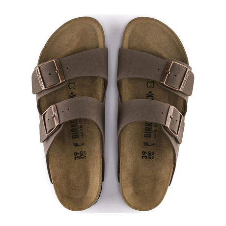 Birkenstock Arizona Slide Sandal (Unisex) - Mocha Birkibuc Sandals - Slide - The Heel Shoe Fitters