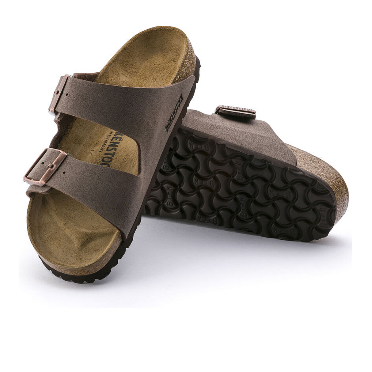 Birkenstock Arizona Slide Sandal (Unisex) - Mocha Birkibuc Sandals - Slide - The Heel Shoe Fitters