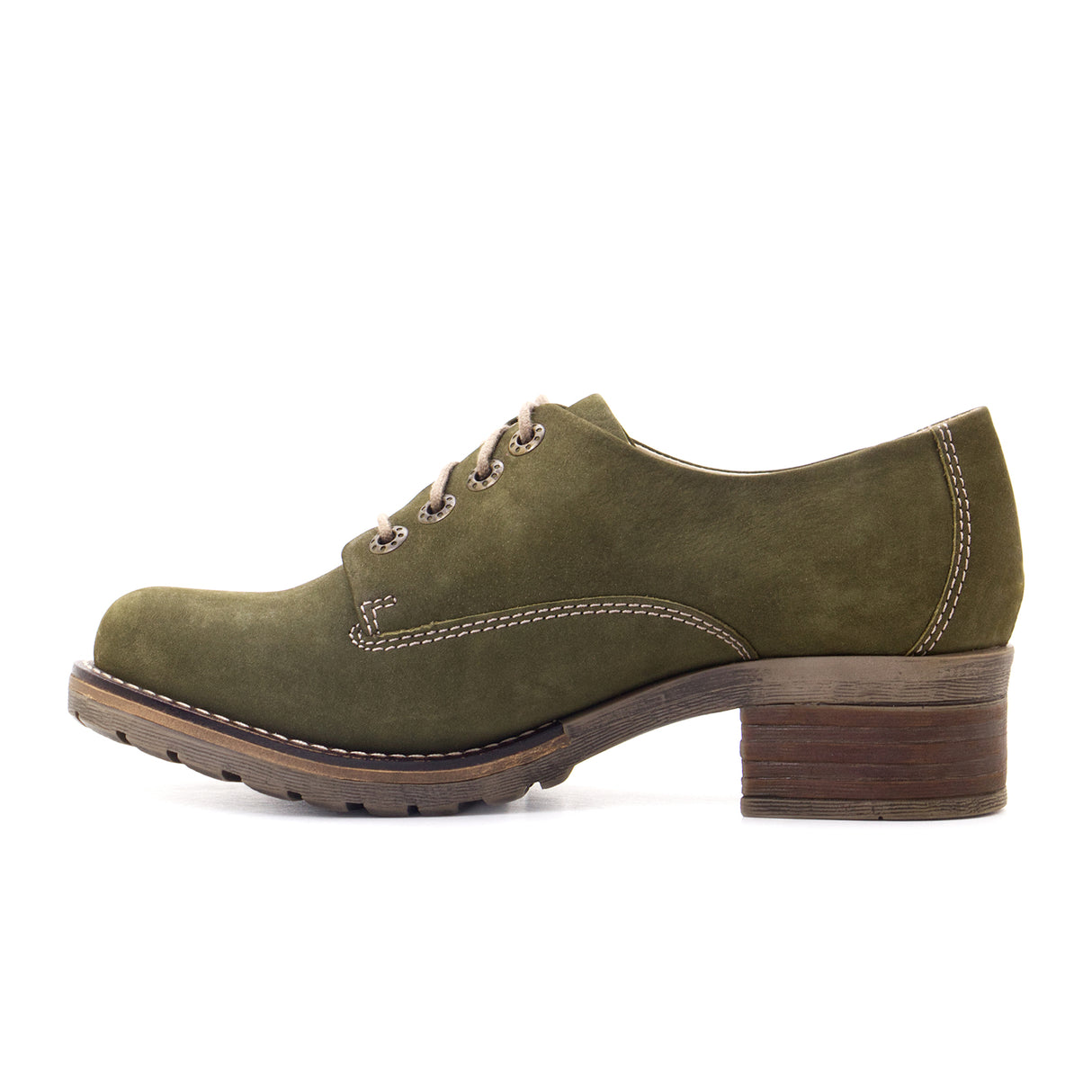 Dromedaris Kaley Heeled Lace Up (Women) - Olive Dress-Casual - Heels - The Heel Shoe Fitters