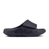 Oofos OOahh Sport Flex Slide Sandal (Unisex) - Black/Matte Black Sandal - Slide - The Heel Shoe Fitters