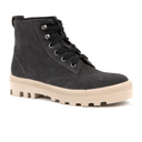 Naot Canoe Lace Up Boot (Women) - Black Embossed Suede