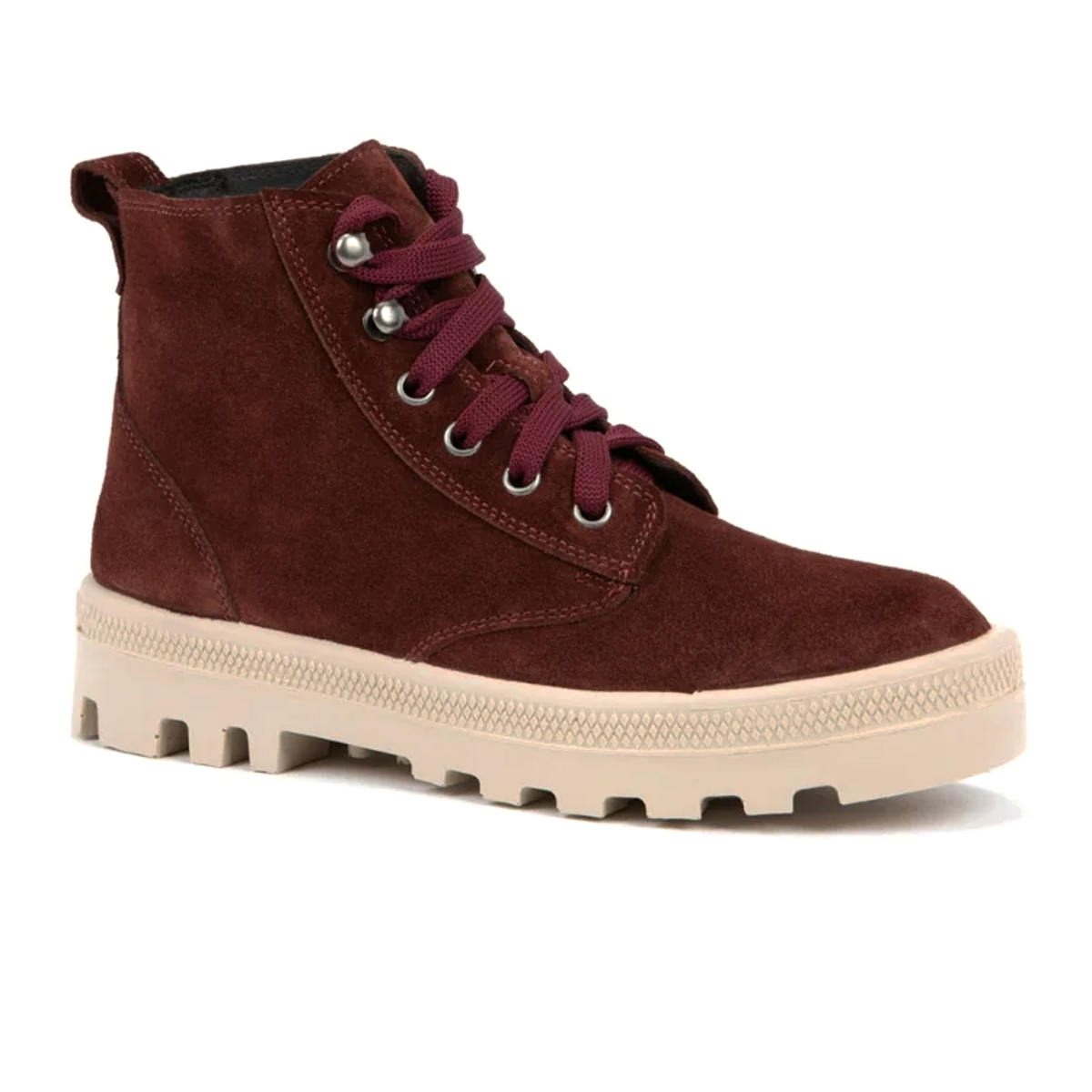Naot Canoe Lace Up Boot (Women) - Cabernet Suede
