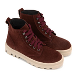 Naot Canoe Lace Up Boot (Women) - Cabernet Suede