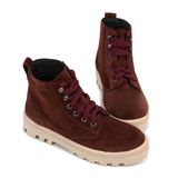 Naot Canoe Lace Up Boot (Women) - Cabernet Suede