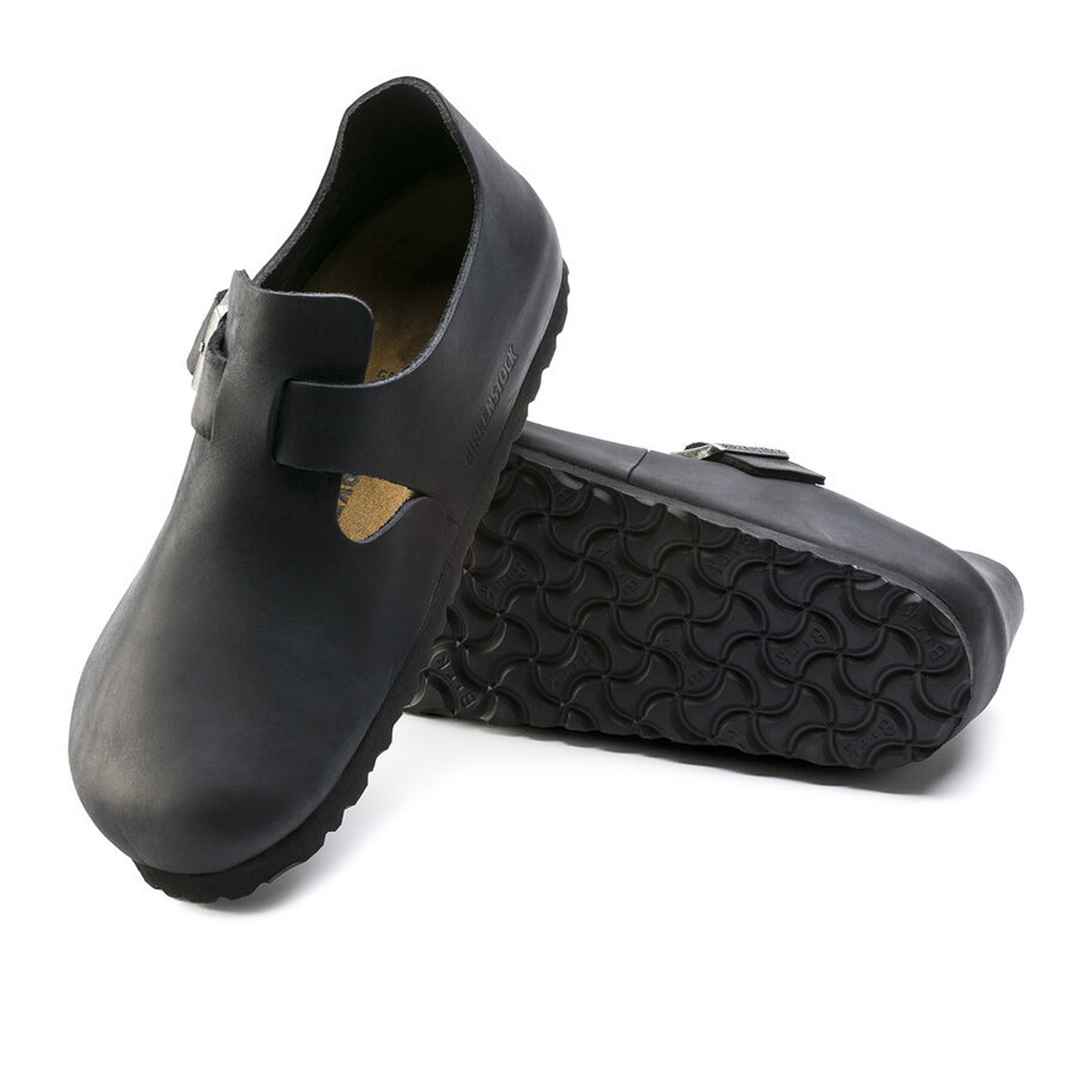 Birkenstock London Clog (Unisex) - Black Oiled Leather Dress-Casual - Clogs & Mules - The Heel Shoe Fitters