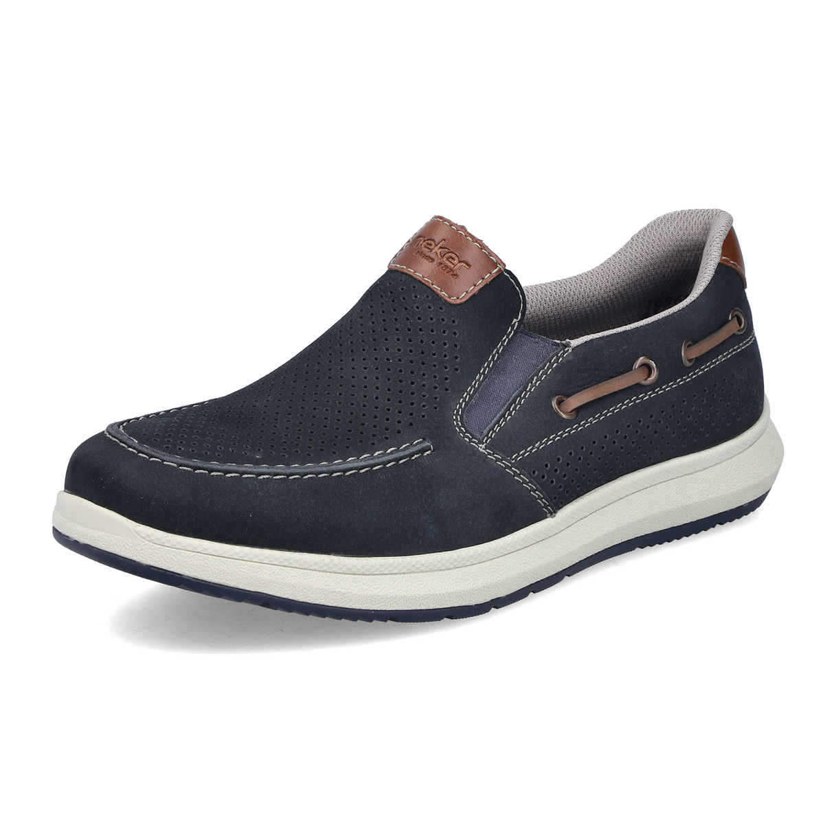 Rieker Reinhard 68 Slip On (Men) - Pazifik/Amaretto Dress-Casual - Slip On - The Heel Shoe Fitters