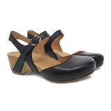 Dansko Tiffani Sandal (Women) - Black Milled Burnished Sandals - Heel/Wedge - The Heel Shoe Fitters