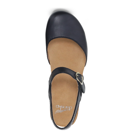 Dansko Tiffani Wedge Sandal (Women) - Black Milled Burnished Sandals - Heel/Wedge - The Heel Shoe Fitters