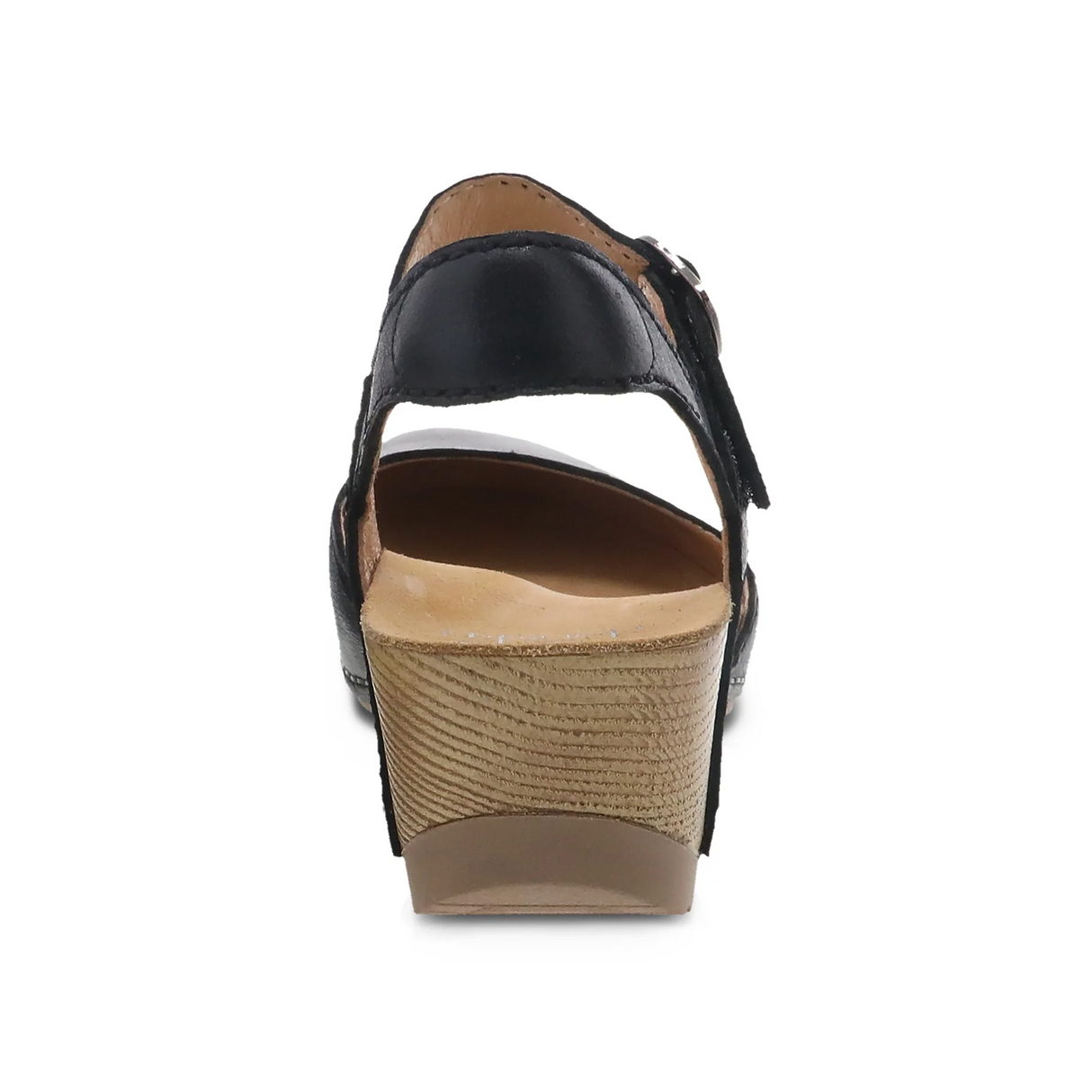 Dansko Tiffani Wedge Sandal (Women) - Black Milled Burnished Sandal - Heel/Wedge - The Heel Shoe Fitters