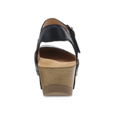 Dansko Tiffani Wedge Sandal (Women) - Black Milled Burnished Sandal - Heel/Wedge - The Heel Shoe Fitters
