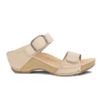 Dansko Tanya Wedge Sandal (Women) - Linen Milled Burnished Sandals - Heel/Wedge - The Heel Shoe Fitters