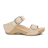 Dansko Tanya Wedge Sandal (Women) - Linen Milled Burnished Sandal - Heel/Wedge - The Heel Shoe Fitters
