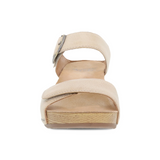 Dansko Tanya Wedge Sandal (Women) - Linen Milled Burnished Sandal - Heel/Wedge - The Heel Shoe Fitters