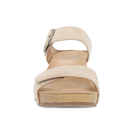 Dansko Tanya Wedge Sandal (Women) - Linen Milled Burnished Sandal - Heel/Wedge - The Heel Shoe Fitters