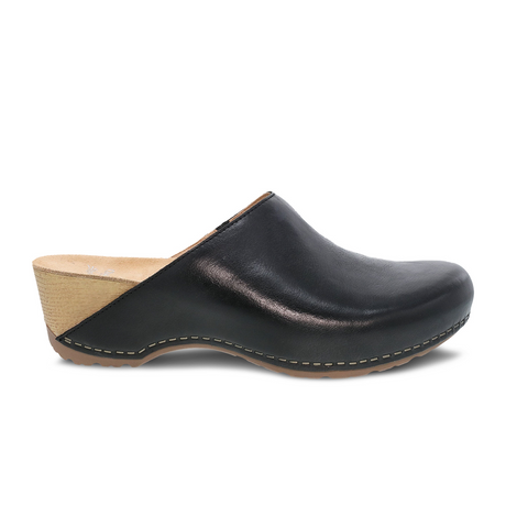 Dansko Talulah Clog (Women) - Black Milled Burnished Dress Casual - Clogs & Mules - The Heel Shoe Fitters