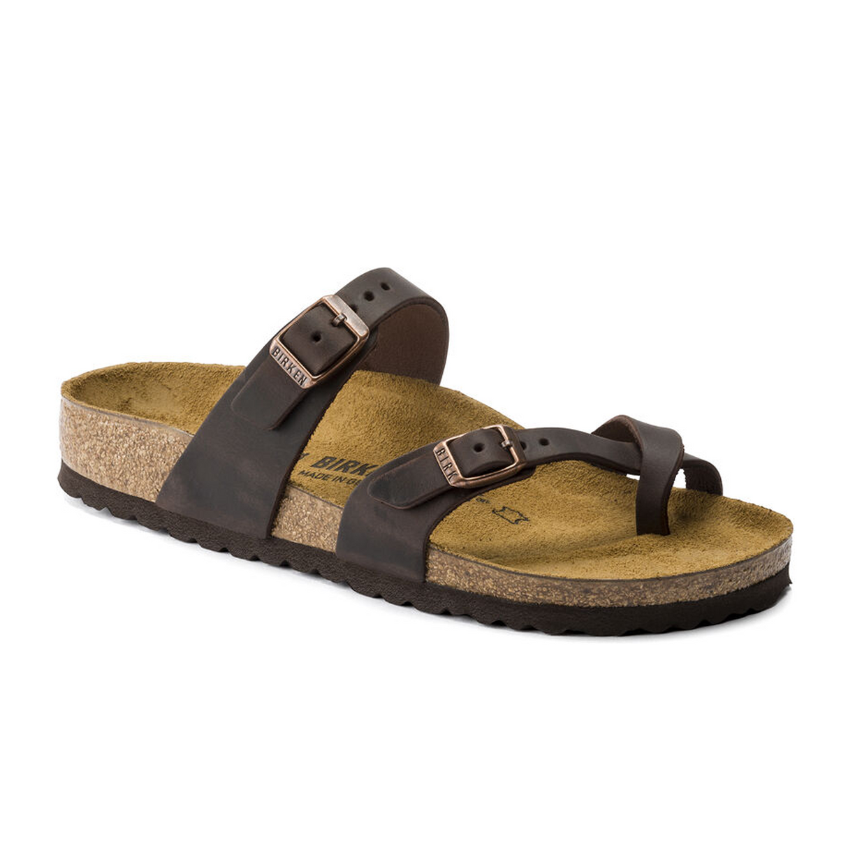 Birkenstock Mayari Slide Sandal (Women) - Habana Oiled Leather Sandals - Thong - The Heel Shoe Fitters