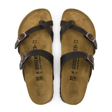 Birkenstock Mayari Slide Sandal (Women) - Habana Oiled Leather Sandals - Thong - The Heel Shoe Fitters