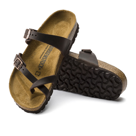 Birkenstock Mayari Slide Sandal (Women) - Habana Oiled Leather Sandals - Thong - The Heel Shoe Fitters