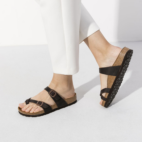 Birkenstock Mayari Slide Sandal (Women) - Habana Oiled Leather Sandals - Thong - The Heel Shoe Fitters