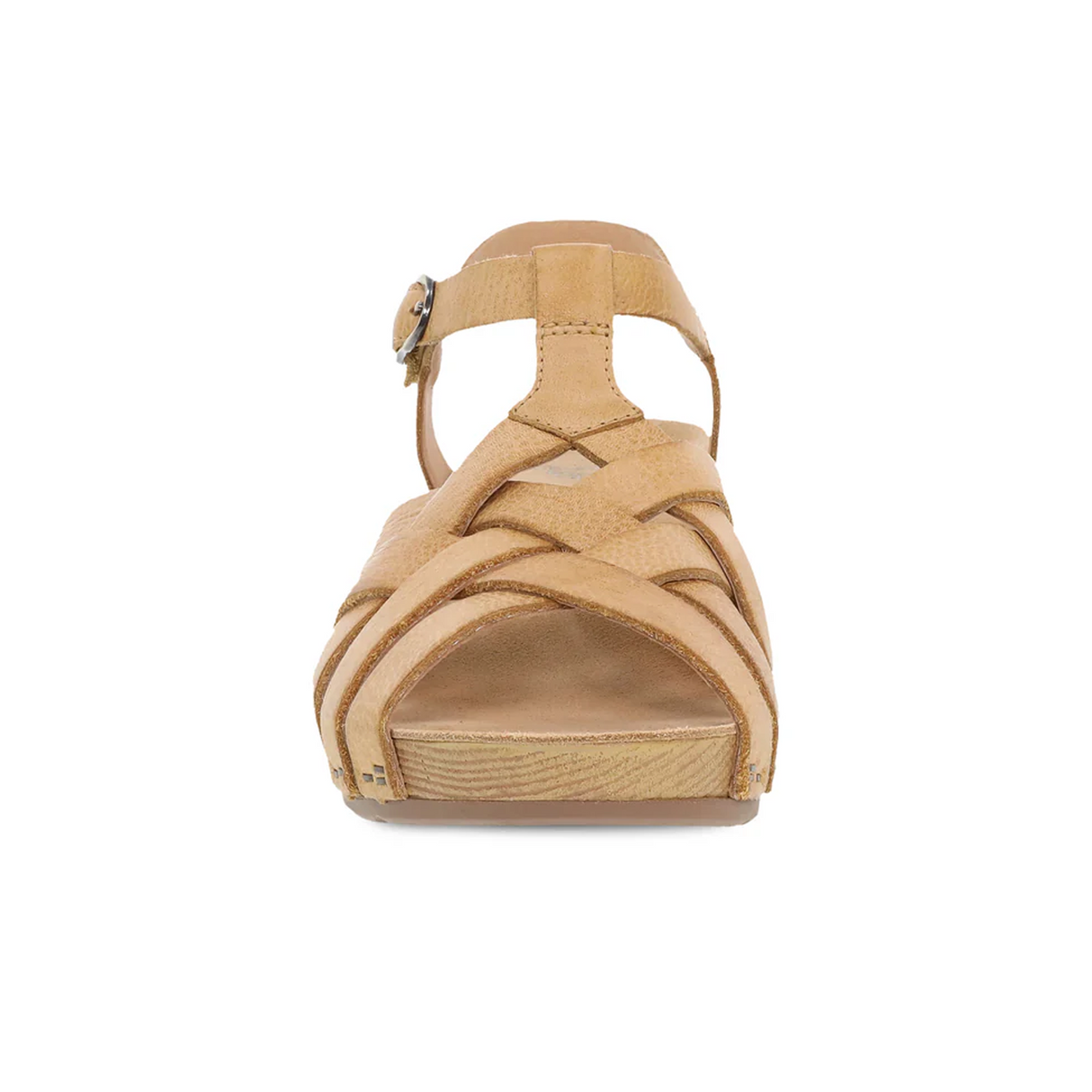 Dansko Tinley Wedge Sandal (Women) - Tan Milled Burnished Sandal - Backstrap - The Heel Shoe Fitters