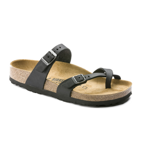 Birkenstock Mayari Sandal (Women) - Black Oiled Leather Sandals - Thong - The Heel Shoe Fitters