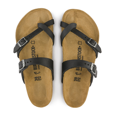 Birkenstock Mayari Sandal (Women) - Black Oiled Leather Sandals - Thong - The Heel Shoe Fitters