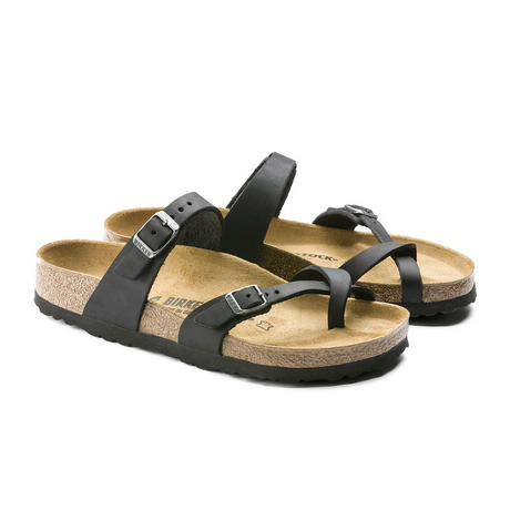 Birkenstock Mayari Sandal (Women) - Black Oiled Leather Sandals - Thong - The Heel Shoe Fitters