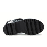 Naot Trinity Backstrap Sandal (Women) - Black Crinkle Patent Leather Sandal - Backstrap - The Heel Shoe Fitters