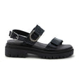 Naot Trinity Backstrap Sandal (Women) - Black Crinkle Patent Leather Sandal - Backstrap - The Heel Shoe Fitters