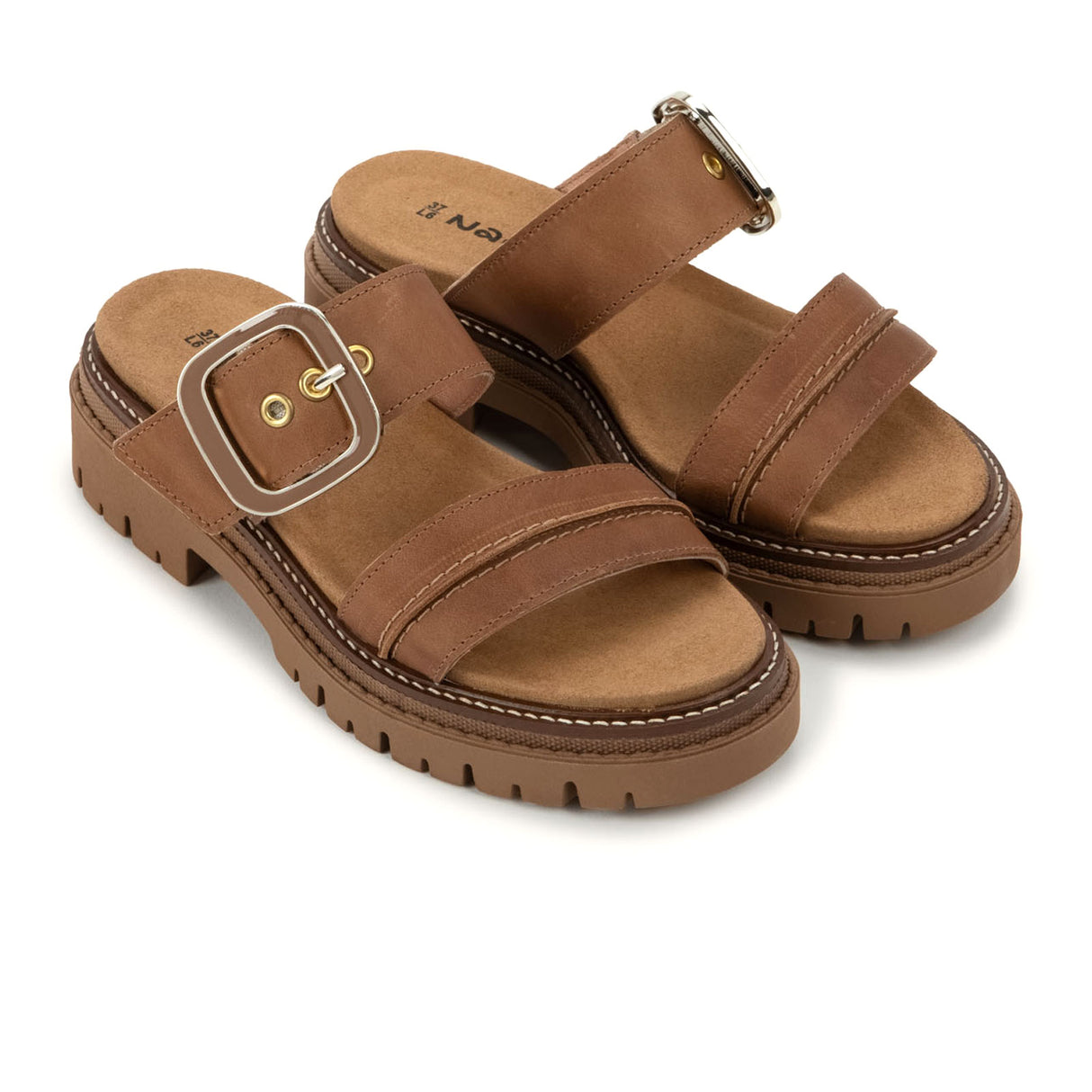 Naot Mulberry Slide Sandal (Women) - Latte Brown Leather Sandal - Slide - The Heel Shoe Fitters