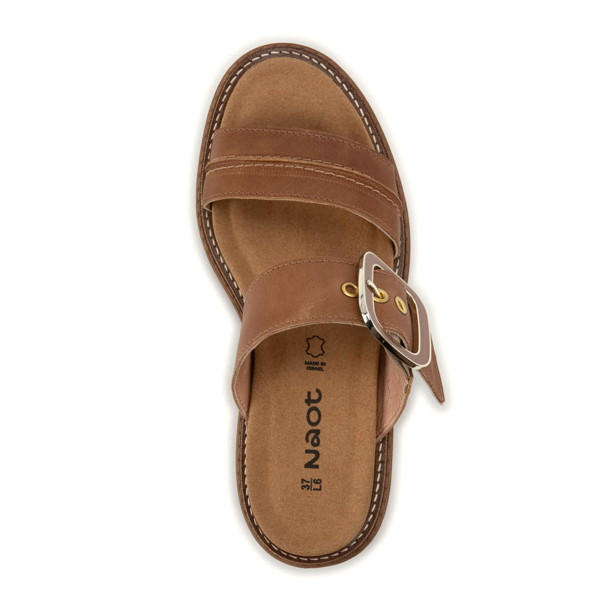 Naot Mulberry Slide Sandal (Women) - Latte Brown Leather Sandal - Slide - The Heel Shoe Fitters