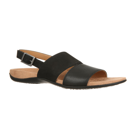Vionic Morro (Women) - Black Leather Sandals - Backstrap - The Heel Shoe Fitters