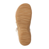 Vionic Amber Pearl (Women) - Cream Woven Synthetic Sandals - Backstrap - The Heel Shoe Fitters