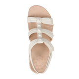 Vionic Amber Pearl (Women) - Cream Woven Synthetic Sandals - Backstrap - The Heel Shoe Fitters