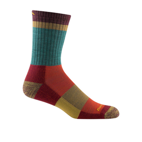 Darn Tough Heady Stripe Lightweight Micro Crew Sock with Cushion (Men) - Teal Accessories - Socks - Performance - The Heel Shoe Fitters