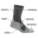 Darn Tough Light Hiker Lightweight Micro Crew with Cushion (Women) Accessories - Socks - Performance - The Heel Shoe Fitters