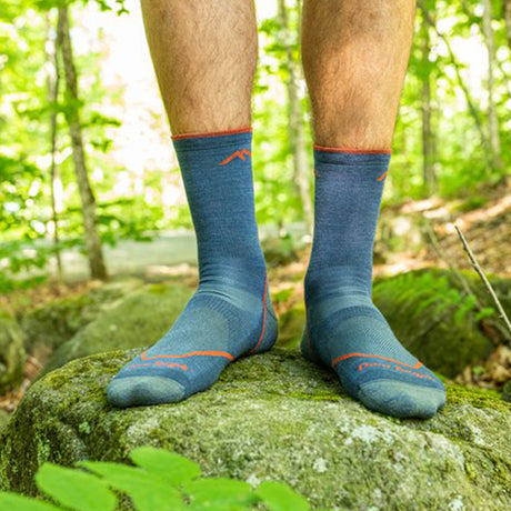 Darn Tough Light Hiker Lightweight Micro Crew Sock with Cushion (Men) - Denim Accessories - Socks - Performance - The Heel Shoe Fitters