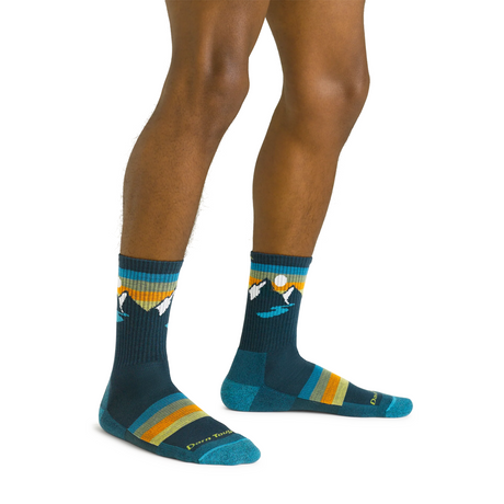 Darn Tough Sunset Ridge Lightweight Micro Crew Sock with Cushion (Men) - Bottle Accessories - Socks - Performance - The Heel Shoe Fitters