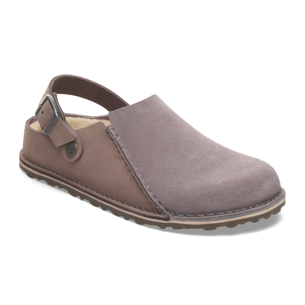 Birkenstock Lutry Shearling Clog (Women) - Faded Purple Suede/Nubuck