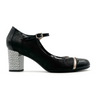 Dorking Rodin D9092 Heeled Mary Jane (Women) - Lamin Negro Dress-Casual - Heels - The Heel Shoe Fitters