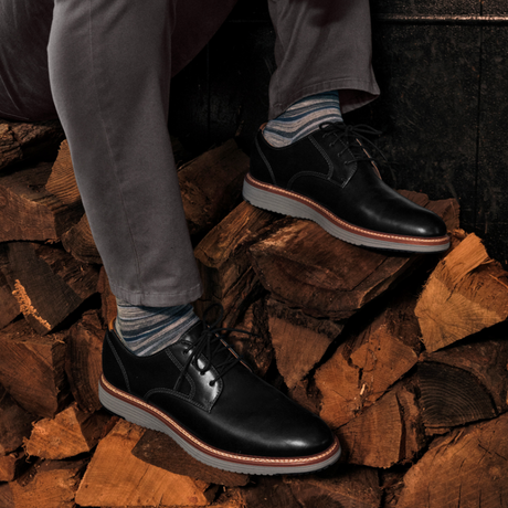 Johnston & Murphy Upton Plain Toe Oxford (Men) - Black Full Grain Dress-Casual - Oxford - The Heel Shoe Fitters