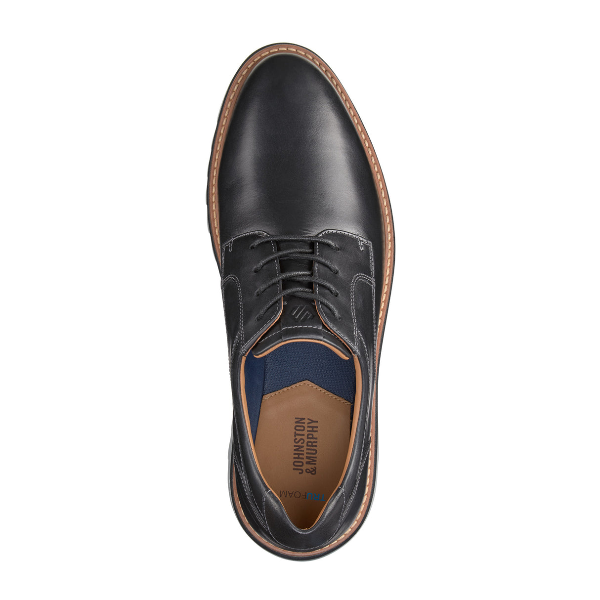 Johnston & Murphy Braydon Plain Toe Oxford (Men) - Black Full Grain Dress-Casual - Oxford - The Heel Shoe Fitters