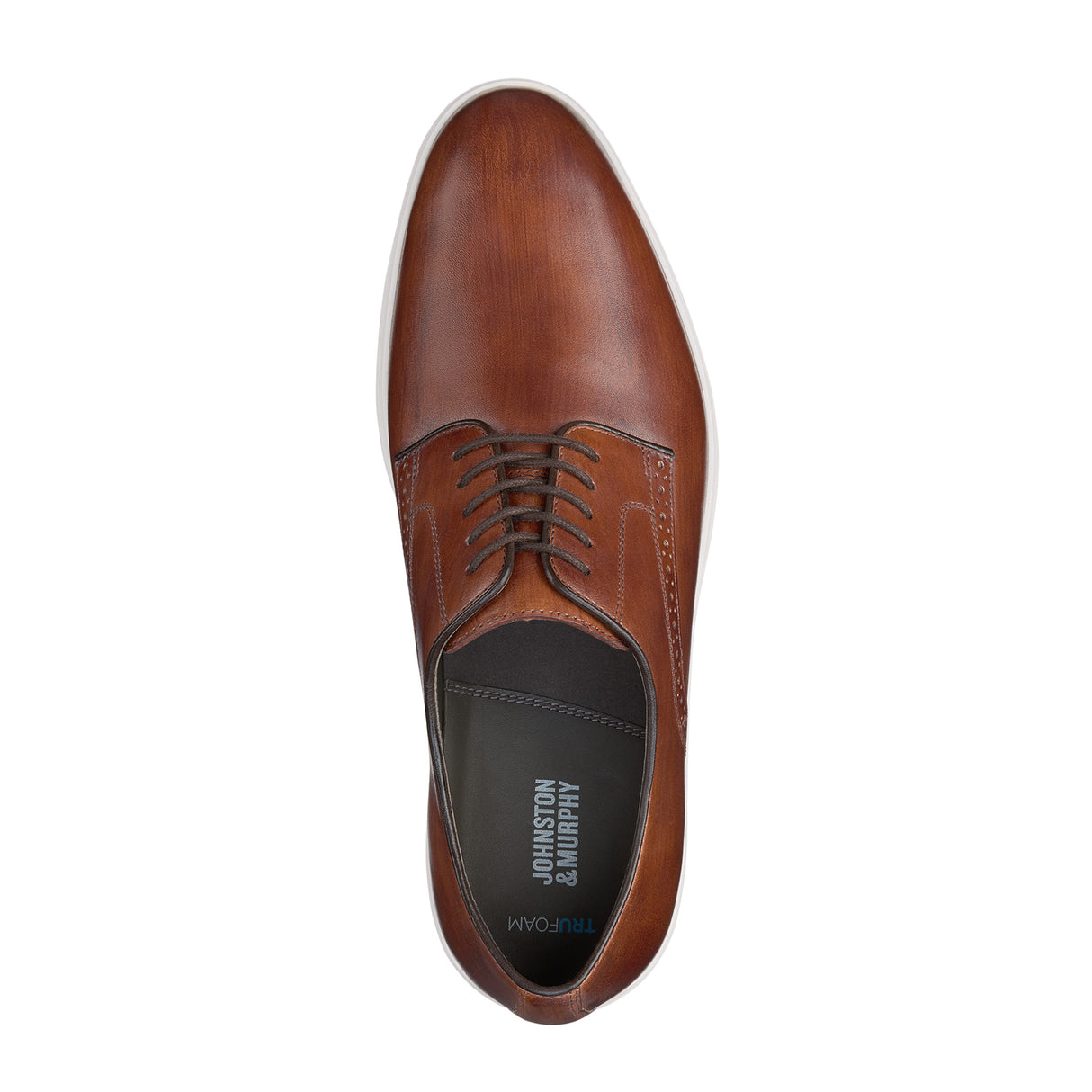 Johnston & Murphy Brody Plain Toe (Men) - Brown Hand-Stained Full Grain Dress-Casual - Oxford - The Heel Shoe Fitters