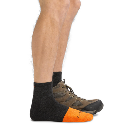 Darn Tough Steely Midweight Quarter Sock with Full Cushion Toe Box (Men) - Graphite Accessories - Socks - Performance - The Heel Shoe Fitters